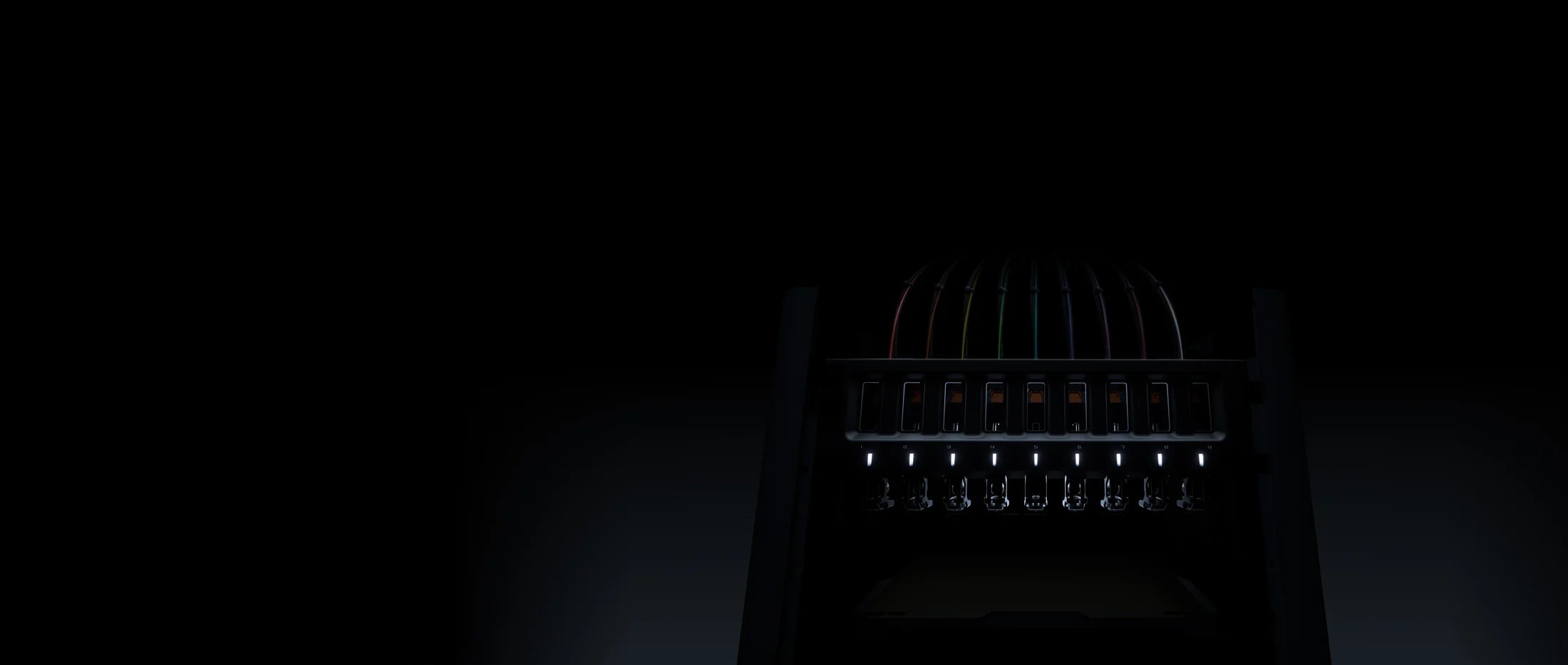 Bambu Lab H3C tool changer teaser with nine tool docks