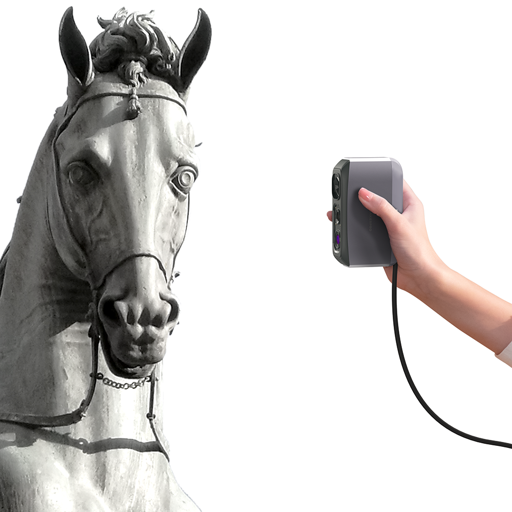 Scanning a horse sculpture with 3DMakerpro Moose Lite — AI Visual Tracking