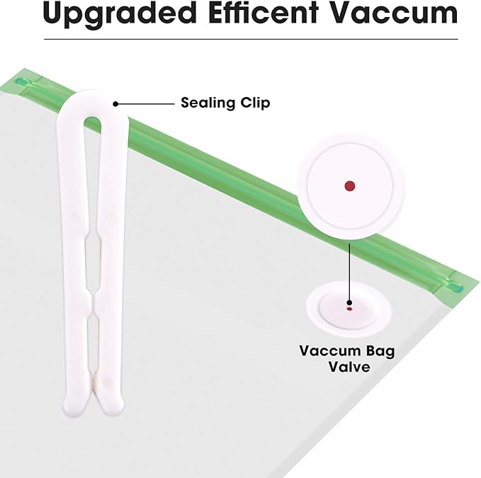 Sealing clip and vacuum bag valve detail