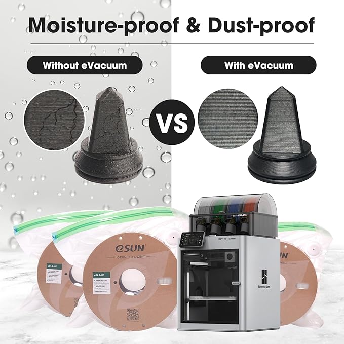 Print quality with and without vacuum storage