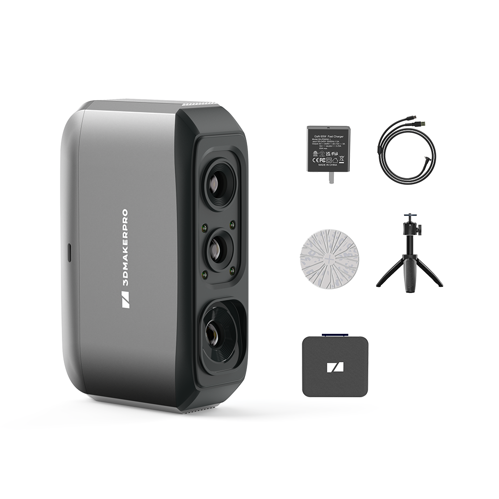 What's in the box: Moose Lite Premium — scanner, charger, cable, turntable, tripod, carry bag