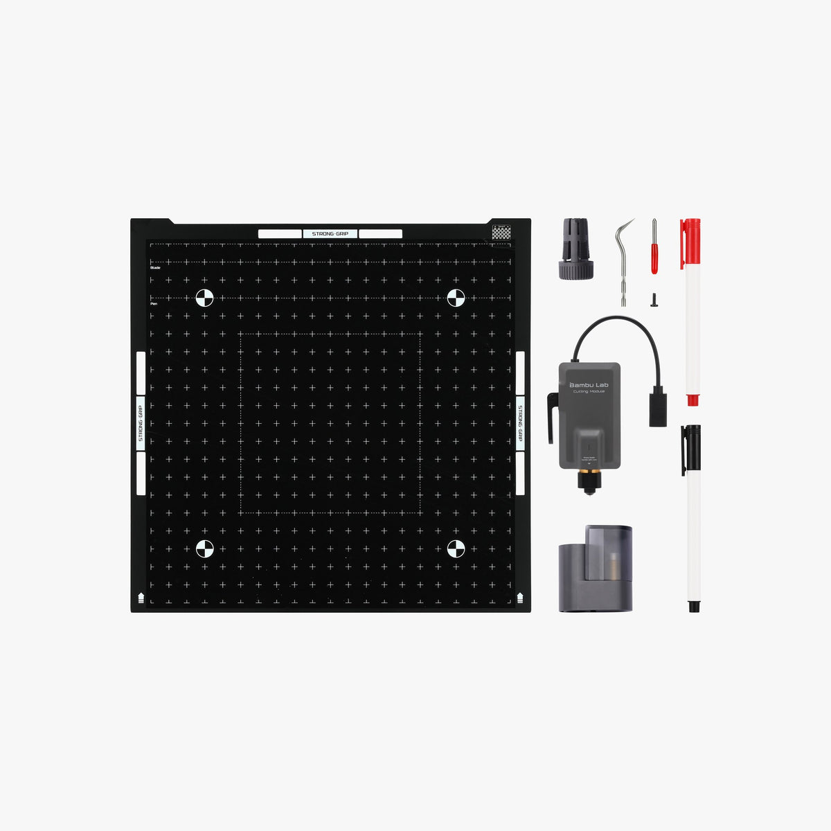 Bambu Lab cutting platform with the cutting module and pen holder