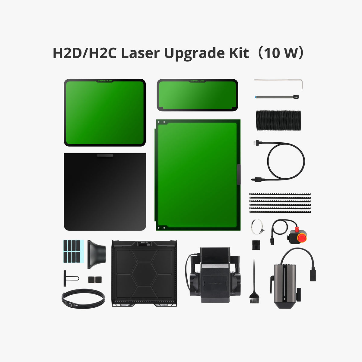 Bambu Lab Laser Upgrade Kit for H2D and H2C, full contents with the 10W laser module