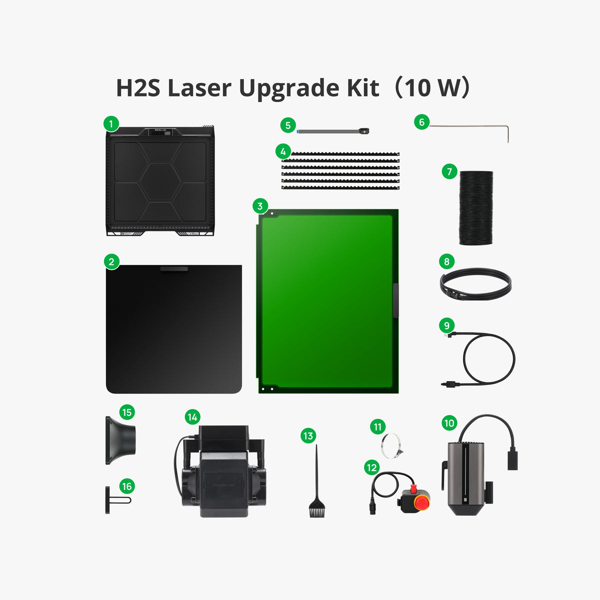 Bambu Lab Laser Upgrade Kit for H2S, full contents with the 10W laser module