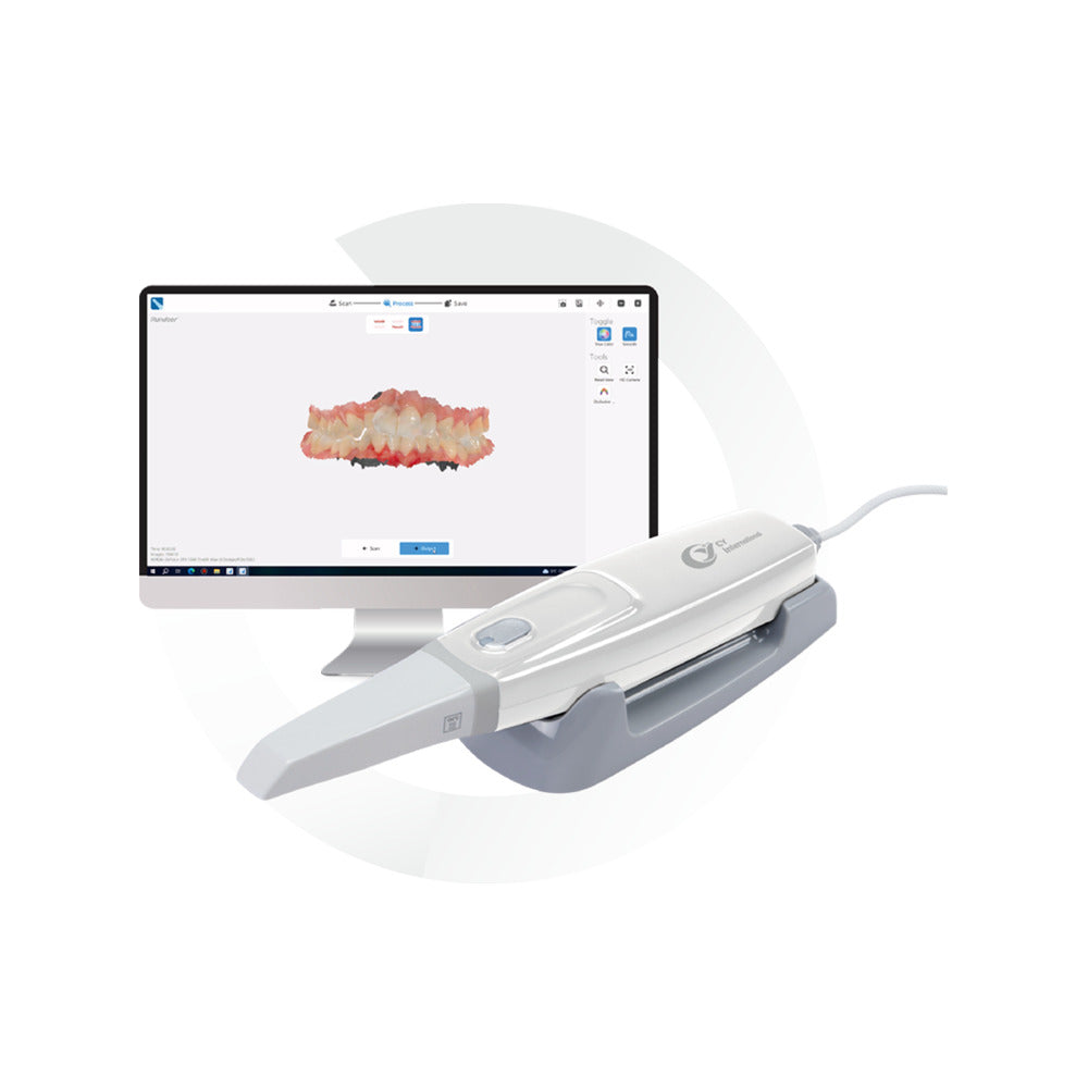 CY Vision premium intraoral scanner with scanning software on screen