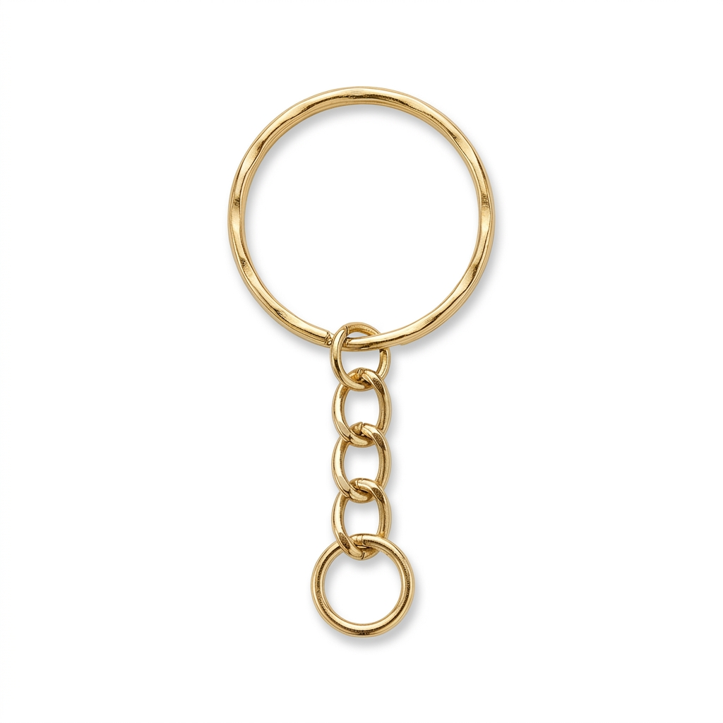 Cube Keychain Rings D30mm Gold (Pack of 10)