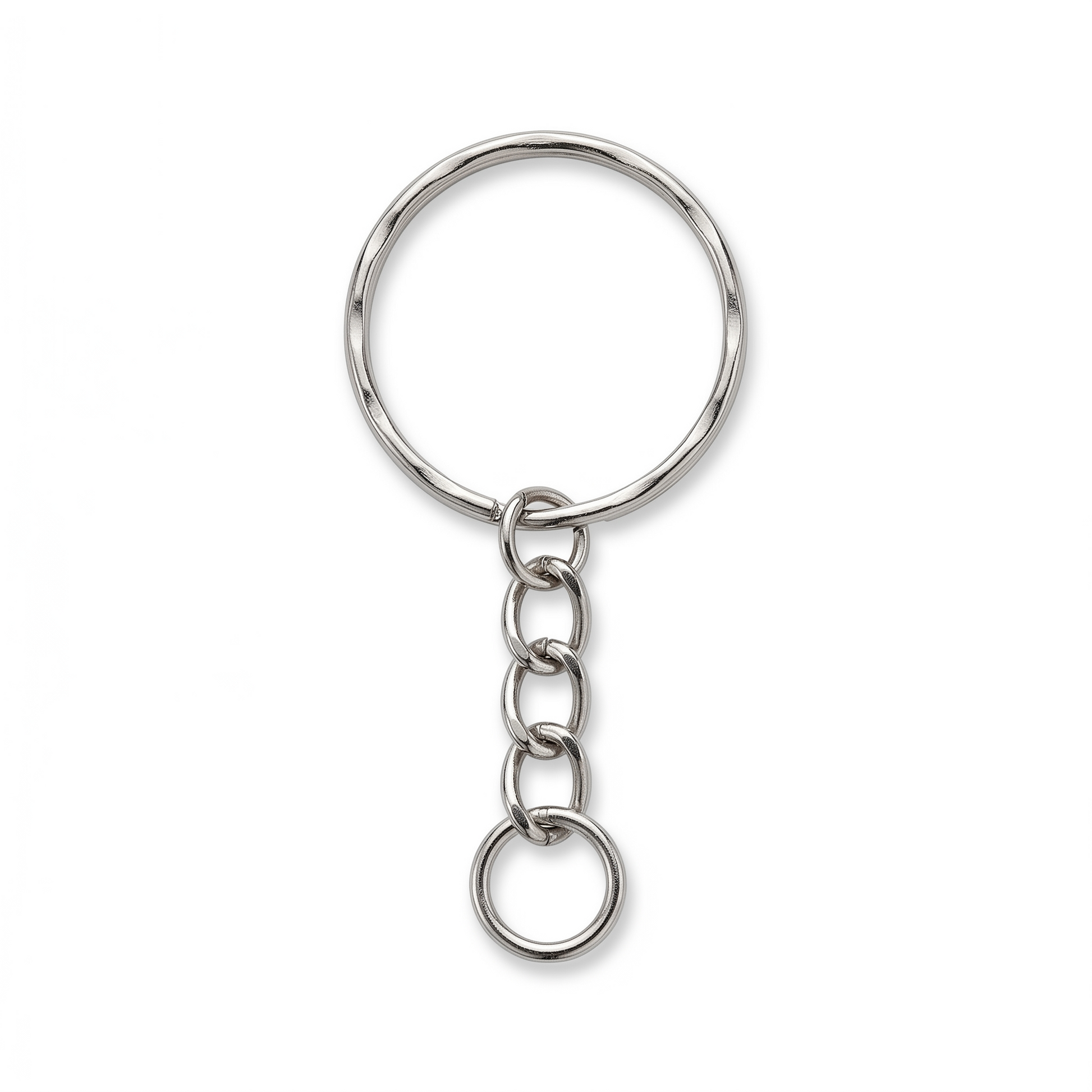 Cube Keychain Rings - D25mm / L25mm / Silver (Pack of 10)