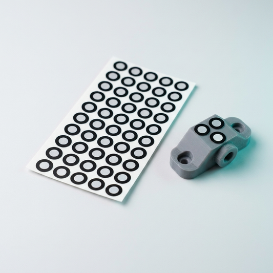 Cube 3D Scanning Markers 6mm/10mm sheet with markers applied to a 3D printed part