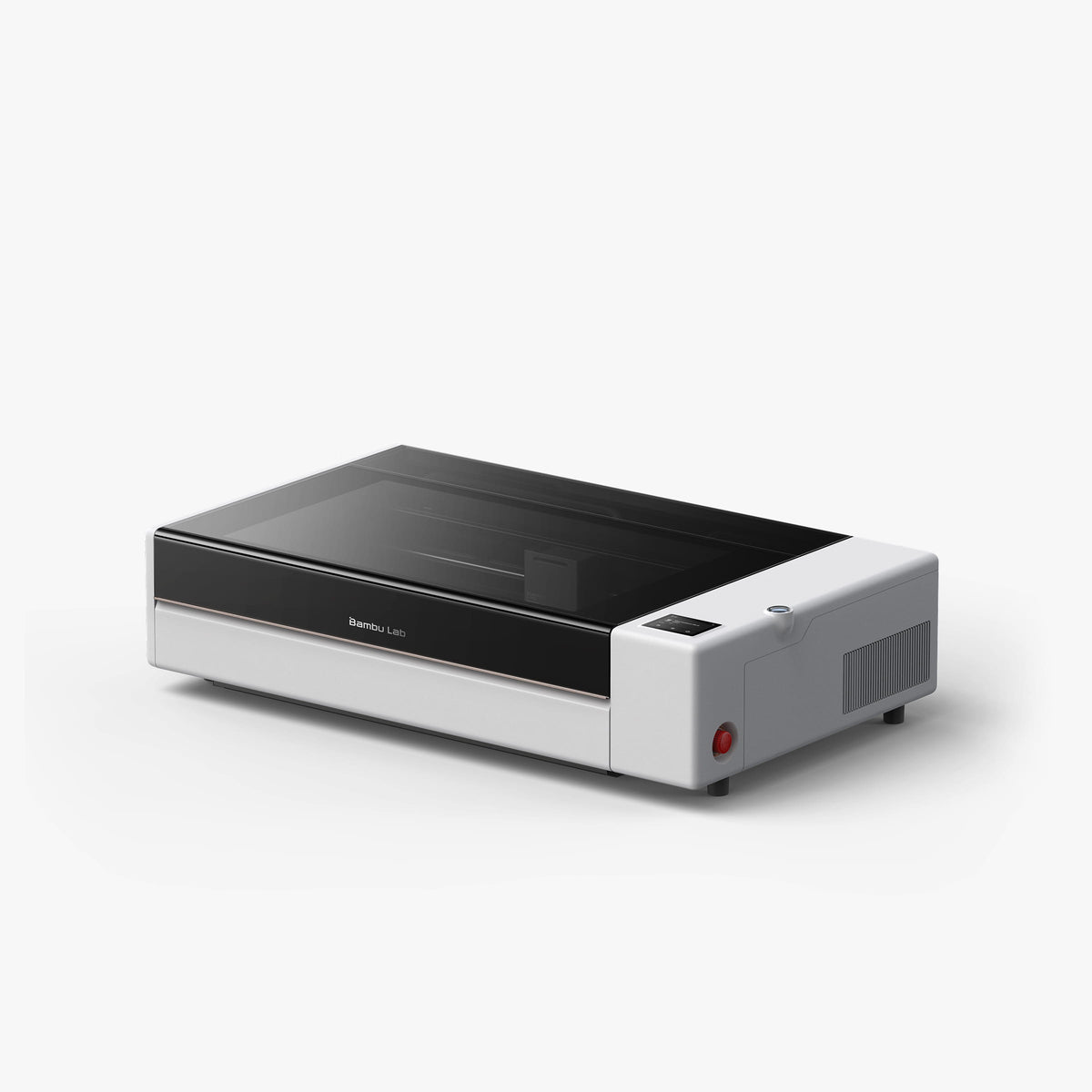 Bambu Lab R1 55W CO2 laser cutter and engraver, front three-quarter view