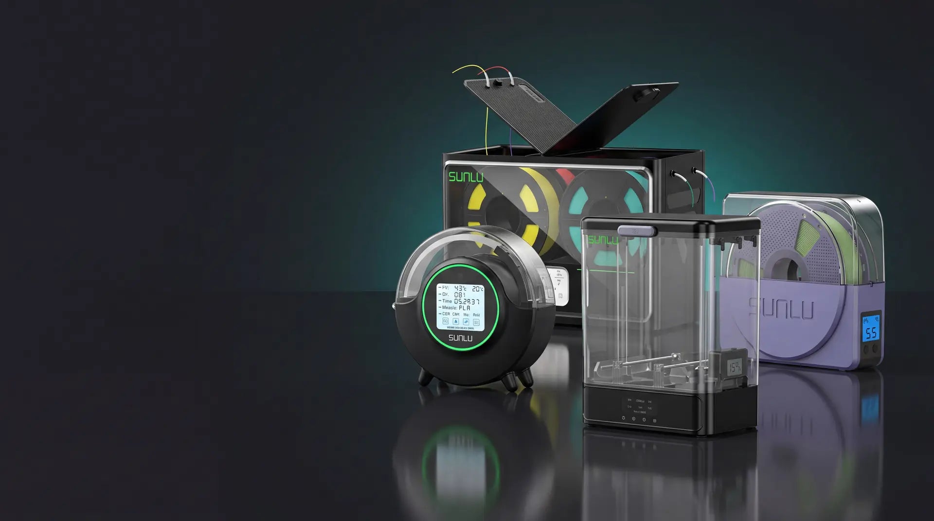 Sunlu filament dryer range — S1 Plus, S2, S4, SP2