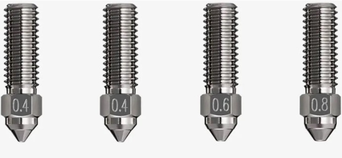 Creality High Speed Hardened Steel Nozzle Kit KE / K1 / M4 (2x0.4mm + 0.6mm + 0.8mm)
